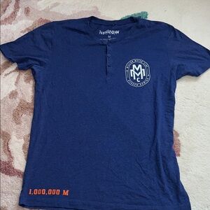 Hydrow Million Meter Club Rowing Navy Blue Men's Short Sleeve Tee